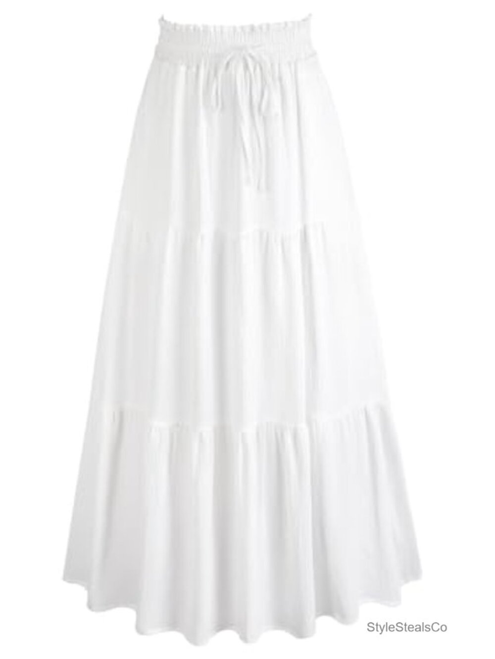 Women's Tiered Ruffle Maxi Skirt High Waist Flowy A-Line with Pockets